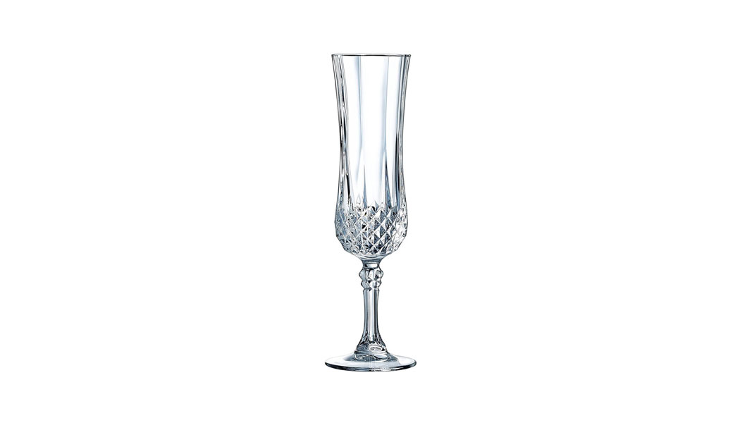 Eclat Cristal D’Arques Longchamp Champagne Flute Crystal Glass, 14 cl, Pack of 6