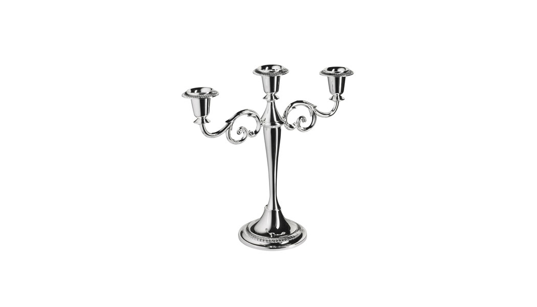 Queen Anne 3 Light Candelabra-Gadroon-Baroque arms Candle stand