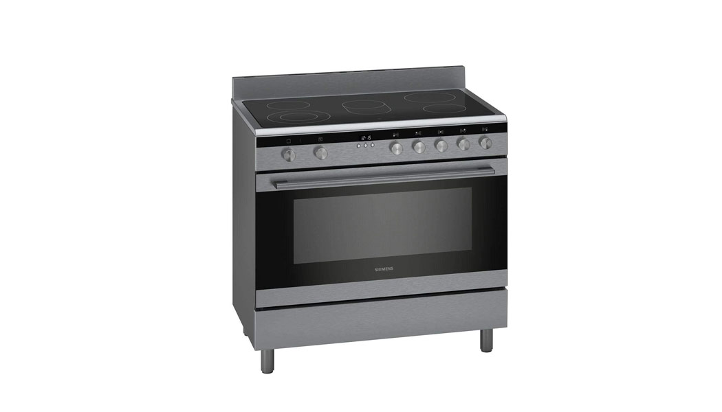Seimens 90x60 CM 5 Ceramic Hobs Stainless Steel Cooker Oven with Large capacity oven 112 Liters HK9K9V850M