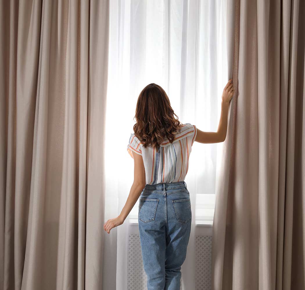Floor-Grazing Curtains